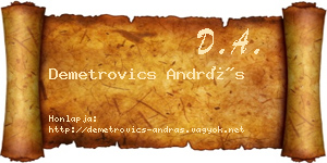 Demetrovics András névjegykártya