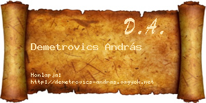 Demetrovics András névjegykártya