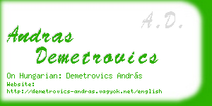 andras demetrovics business card