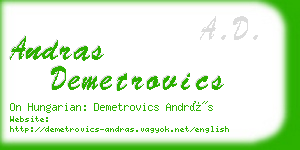 andras demetrovics business card